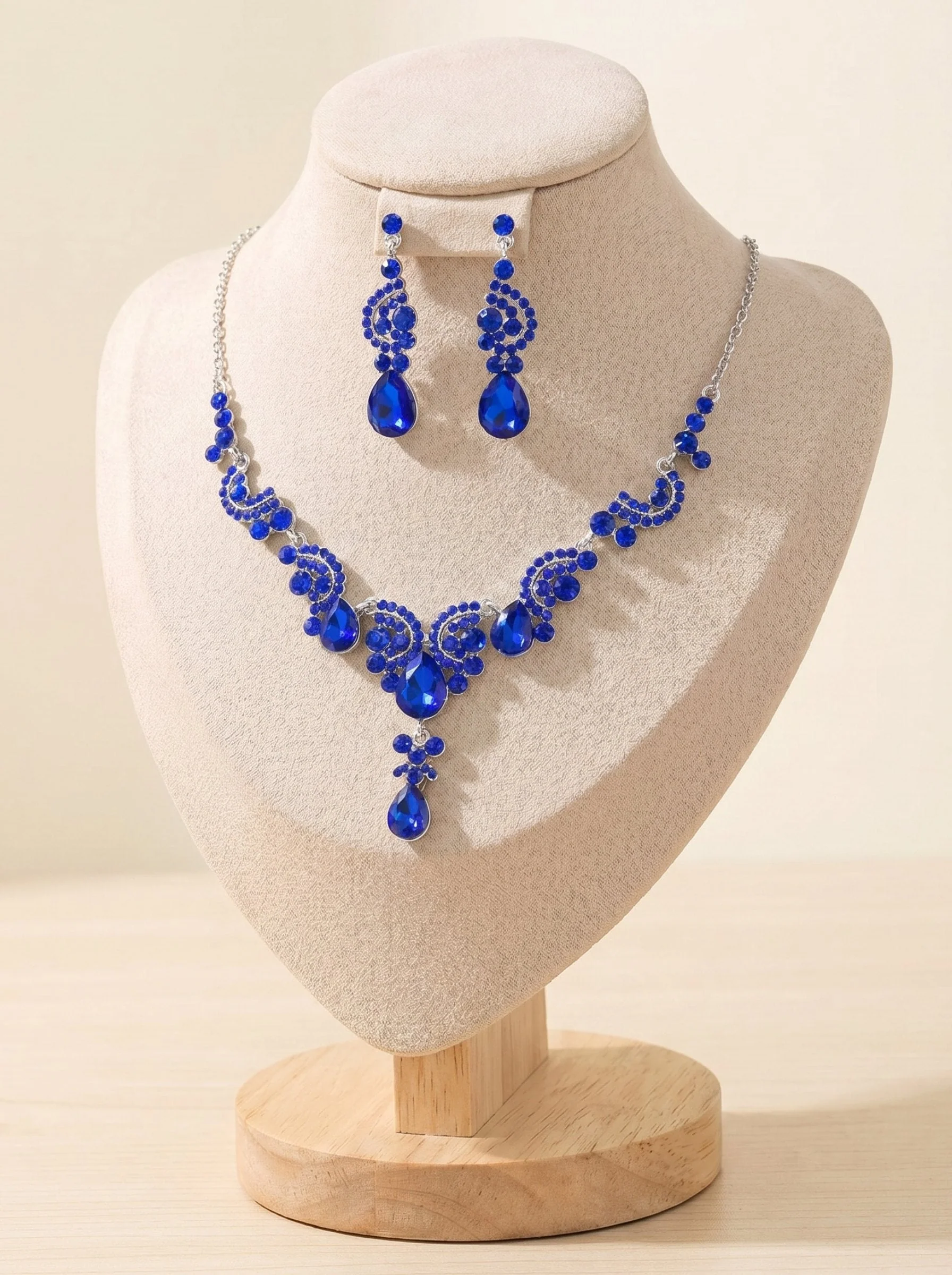 1 Set Bridal Jewelry Two-piece Elegant Zirconia Wedding Jewelry For Bride Earrings & Necklace - Image 6