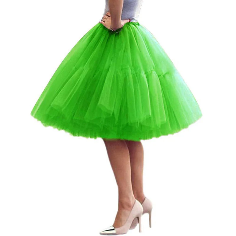 1950s Princess  Knee Length Women's Party Evening Cocktail Party Prom Adults' Skirt - Image 11