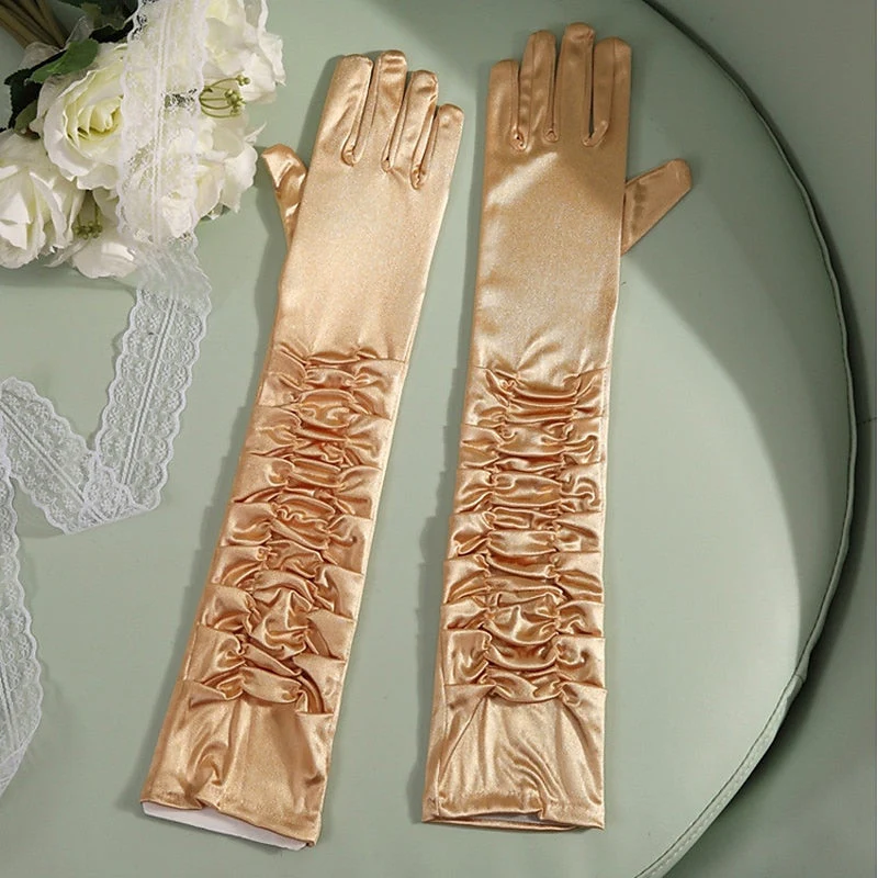 1950s Women's Solid Colour Patchwork Christmas Party Prom Teen Adults' Gloves - Image 4
