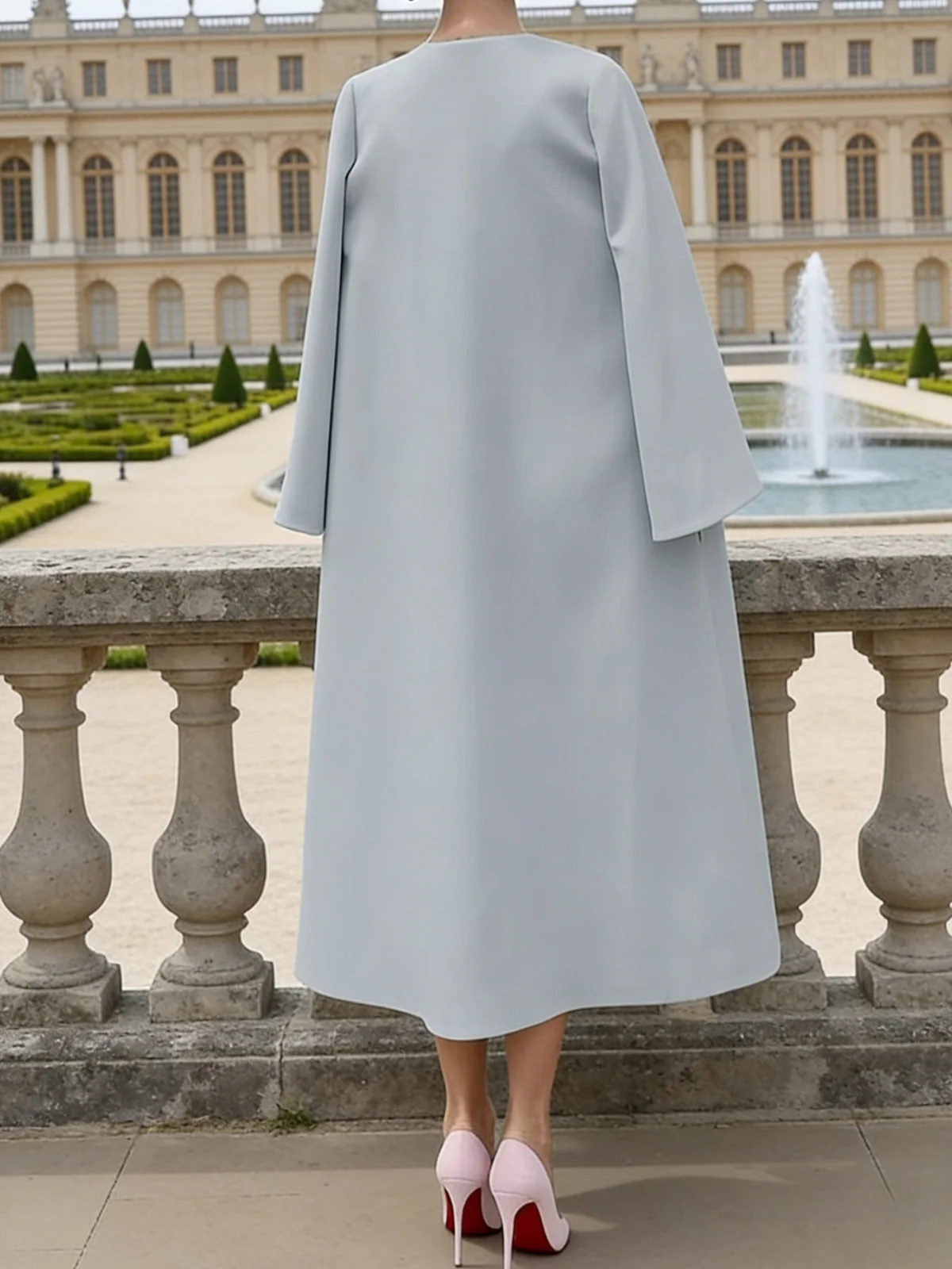 2 Pieces Round Neck Tea-Length Mother of the Bride Dresses with Jacket - Image 3