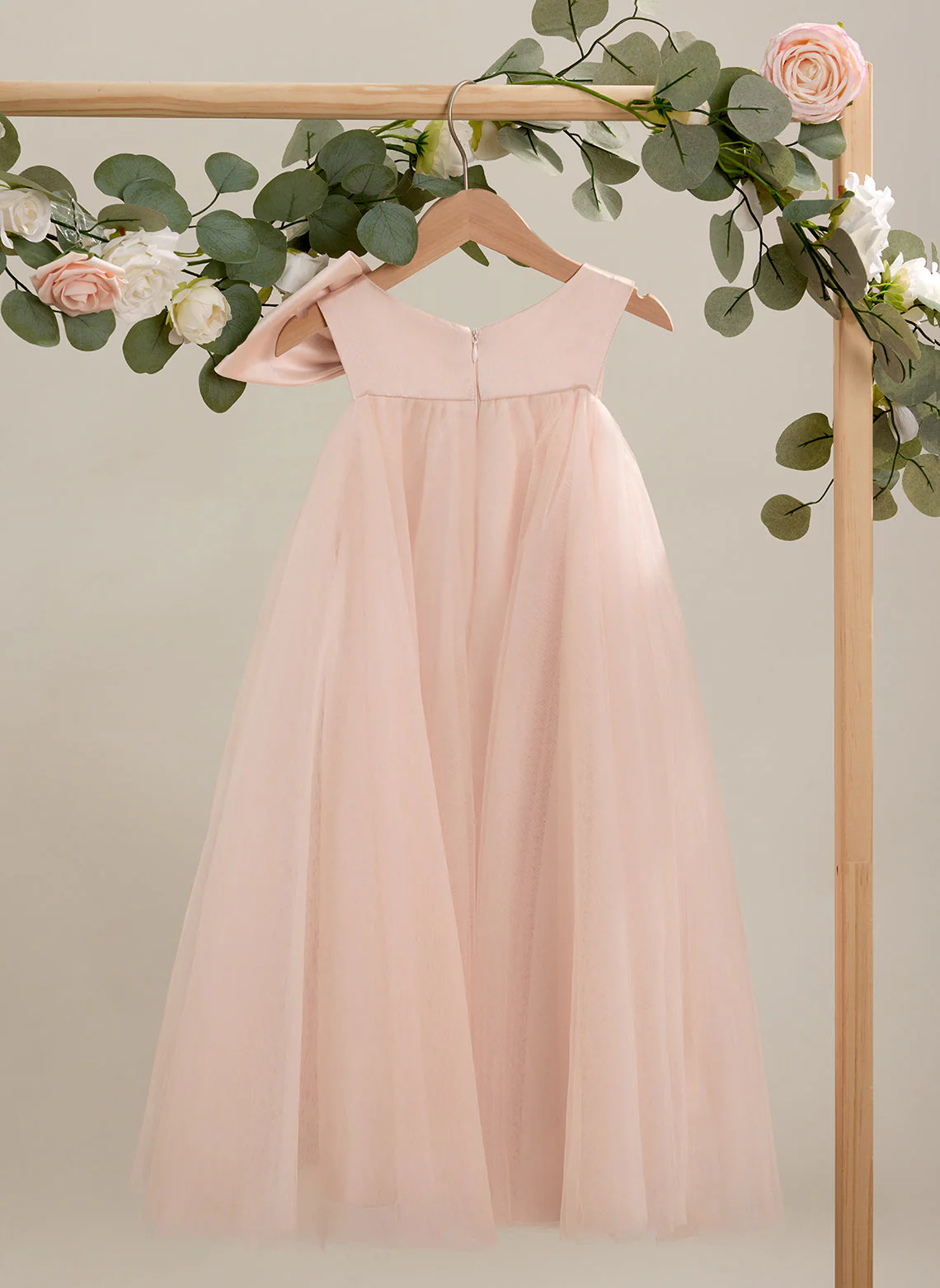A-line Big Bow Tulle Tea-length Toddler Flower Girl Dress - Image 13