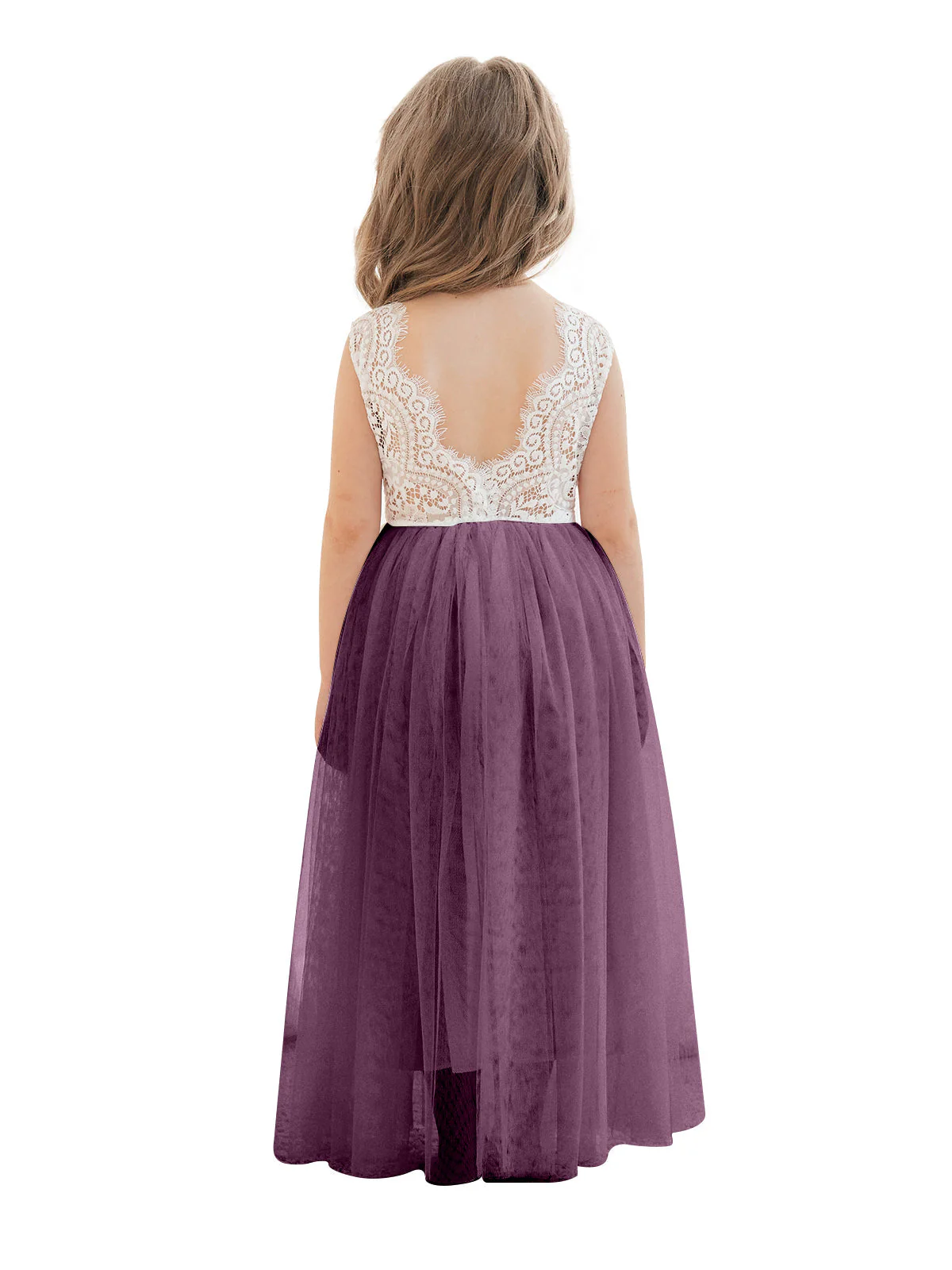 A-line Lace Tulle Ankle-length White Dress - Image 20