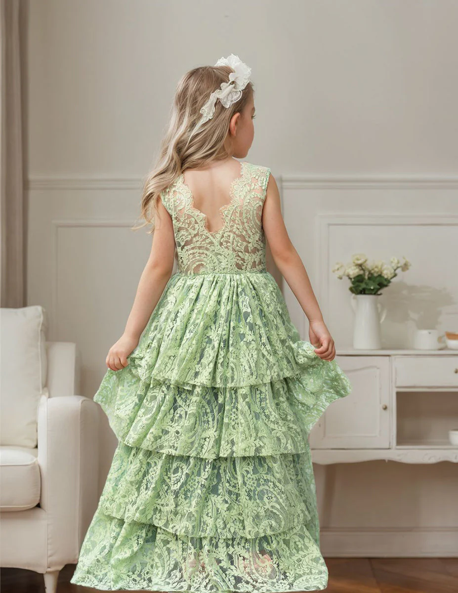 A-line Lace Tulle Floor-length Toddler Flower Girl Dress - Image 3