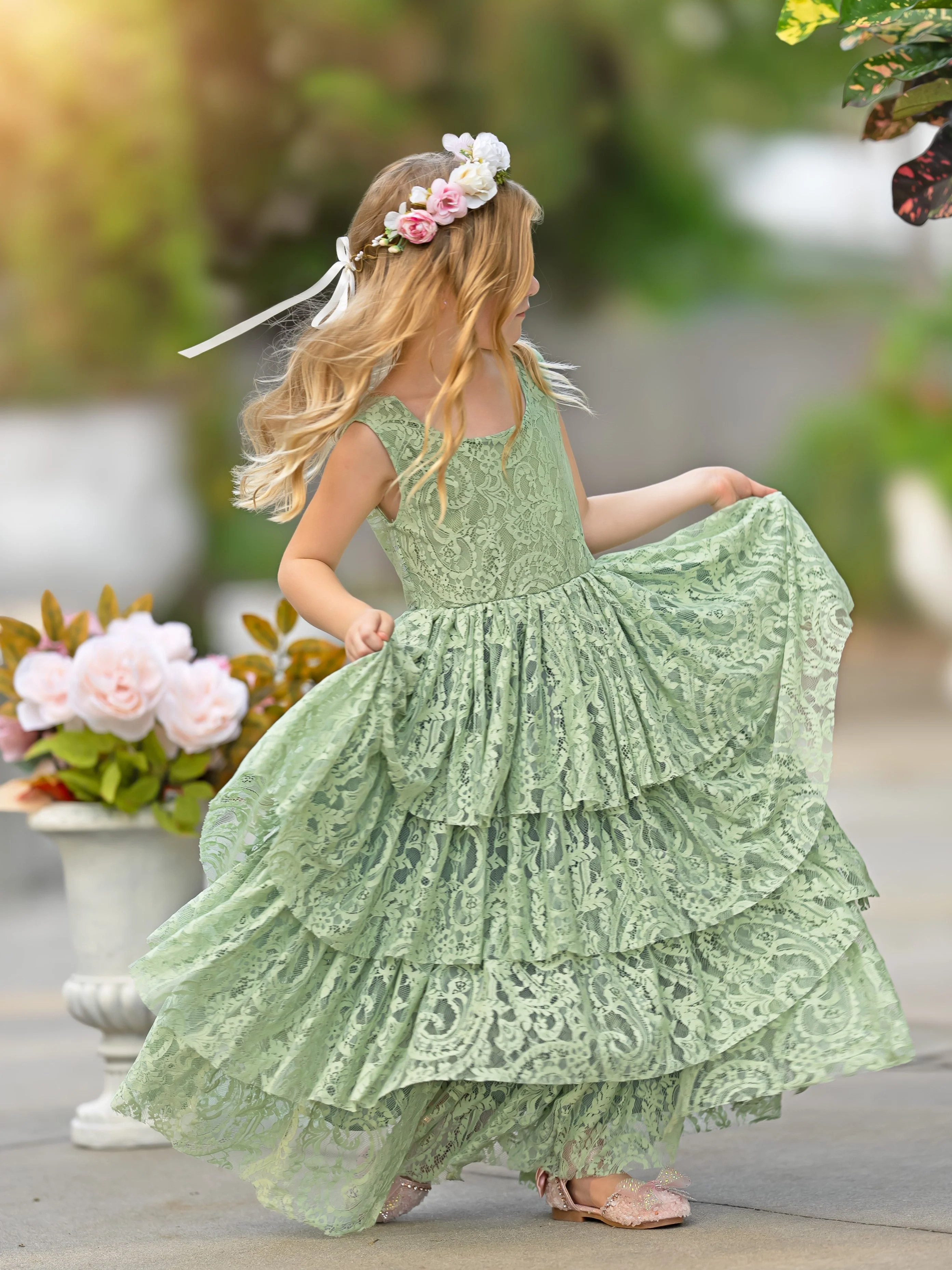 A-line Lace Tulle Floor-length Toddler Flower Girl Dress - Image 4