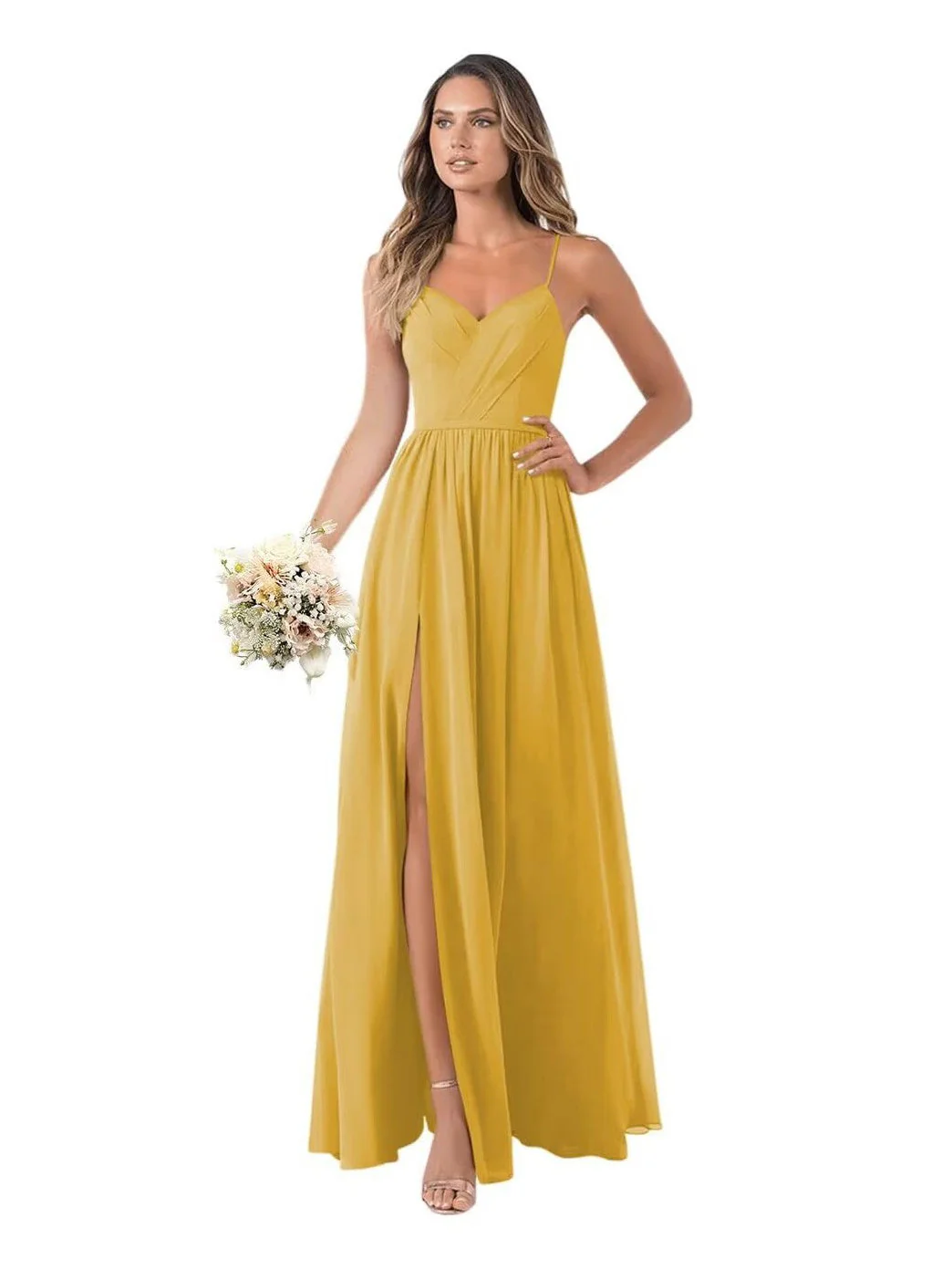 A Line/Princess Chiffon Sleeveless Floor-Length Bridesmaid Dresses - Image 10