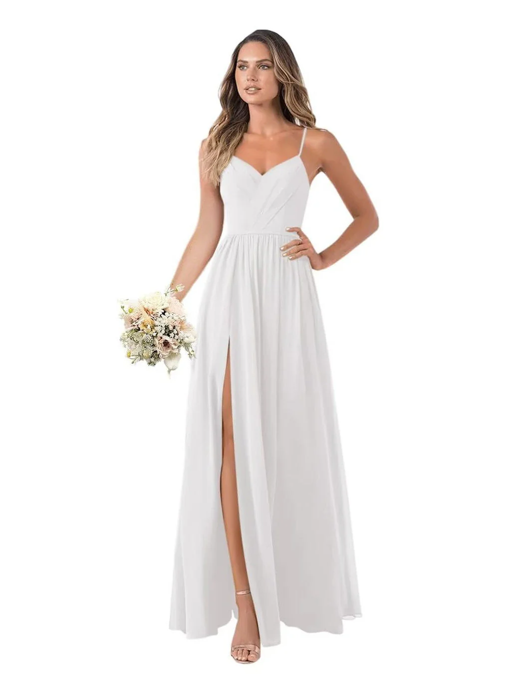 A Line/Princess Chiffon Sleeveless Floor-Length Bridesmaid Dresses - Image 20