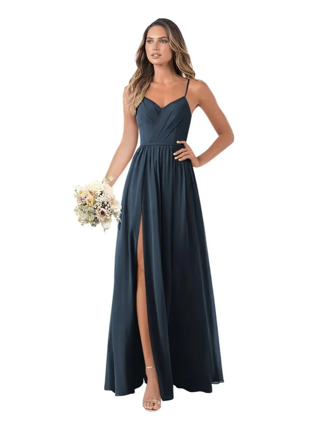 A Line/Princess Chiffon Sleeveless Floor-Length Bridesmaid Dresses - Image 21