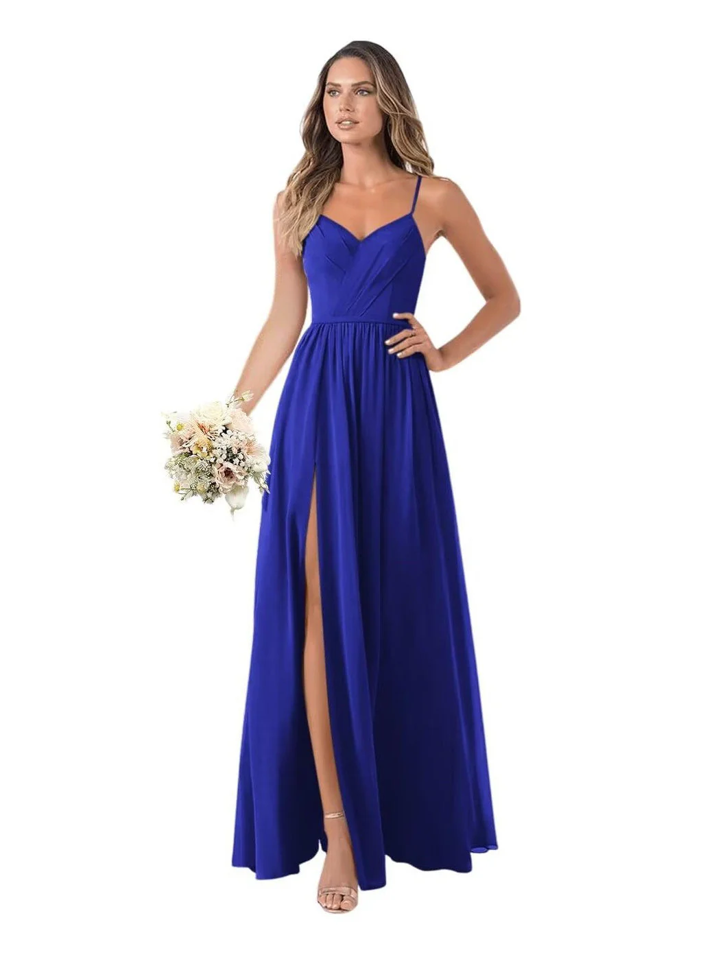 A Line/Princess Chiffon Sleeveless Floor-Length Bridesmaid Dresses - Image 29