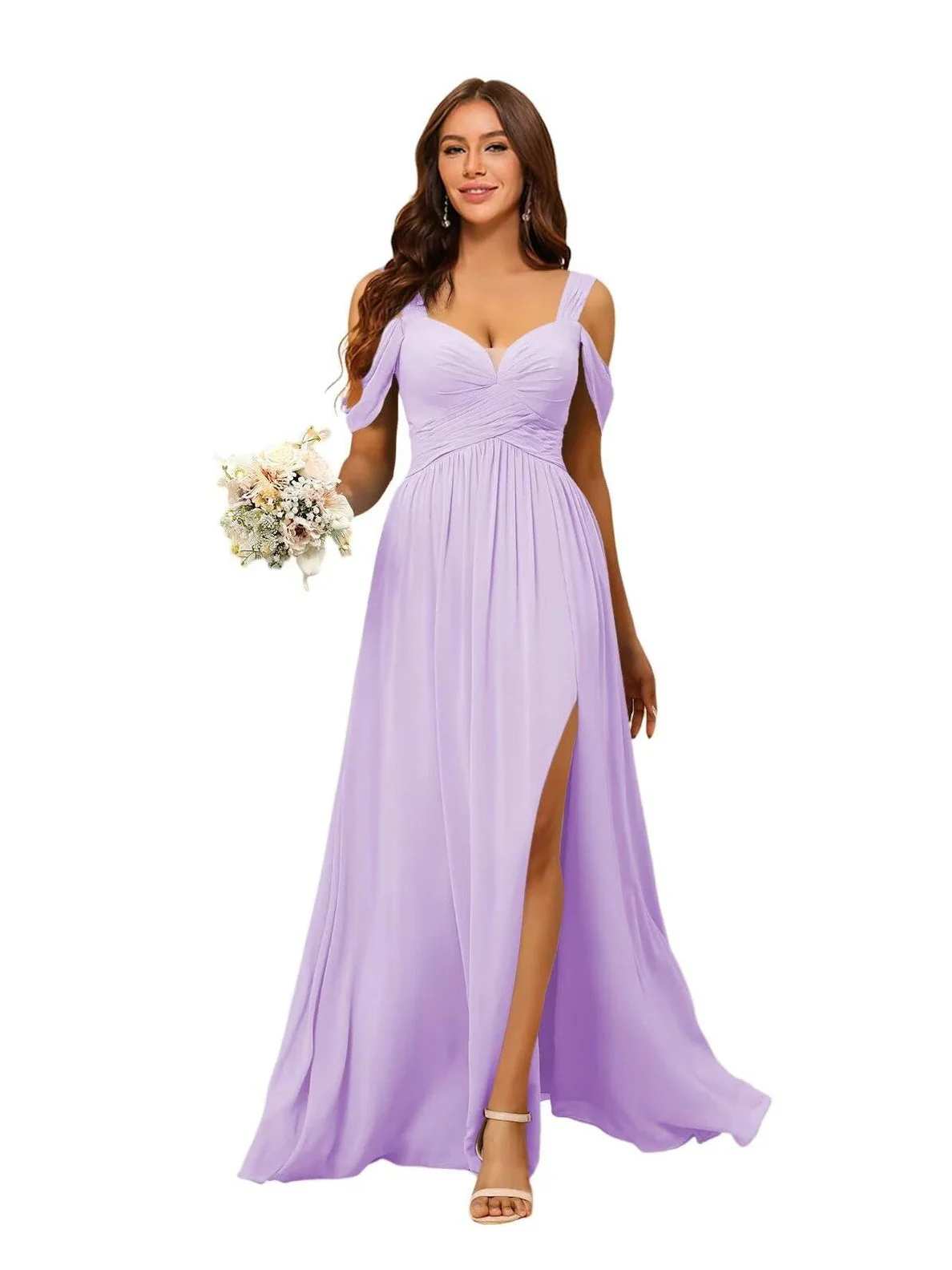 A Line/Princess Chiffon Sweetheart Sleeveless Floor-Length Bridesmaid Dresses - Image 13