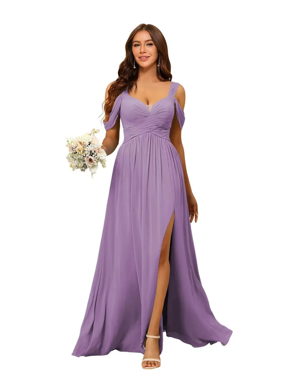 A Line/Princess Chiffon Sweetheart Sleeveless Floor-Length Bridesmaid Dresses - Image 15