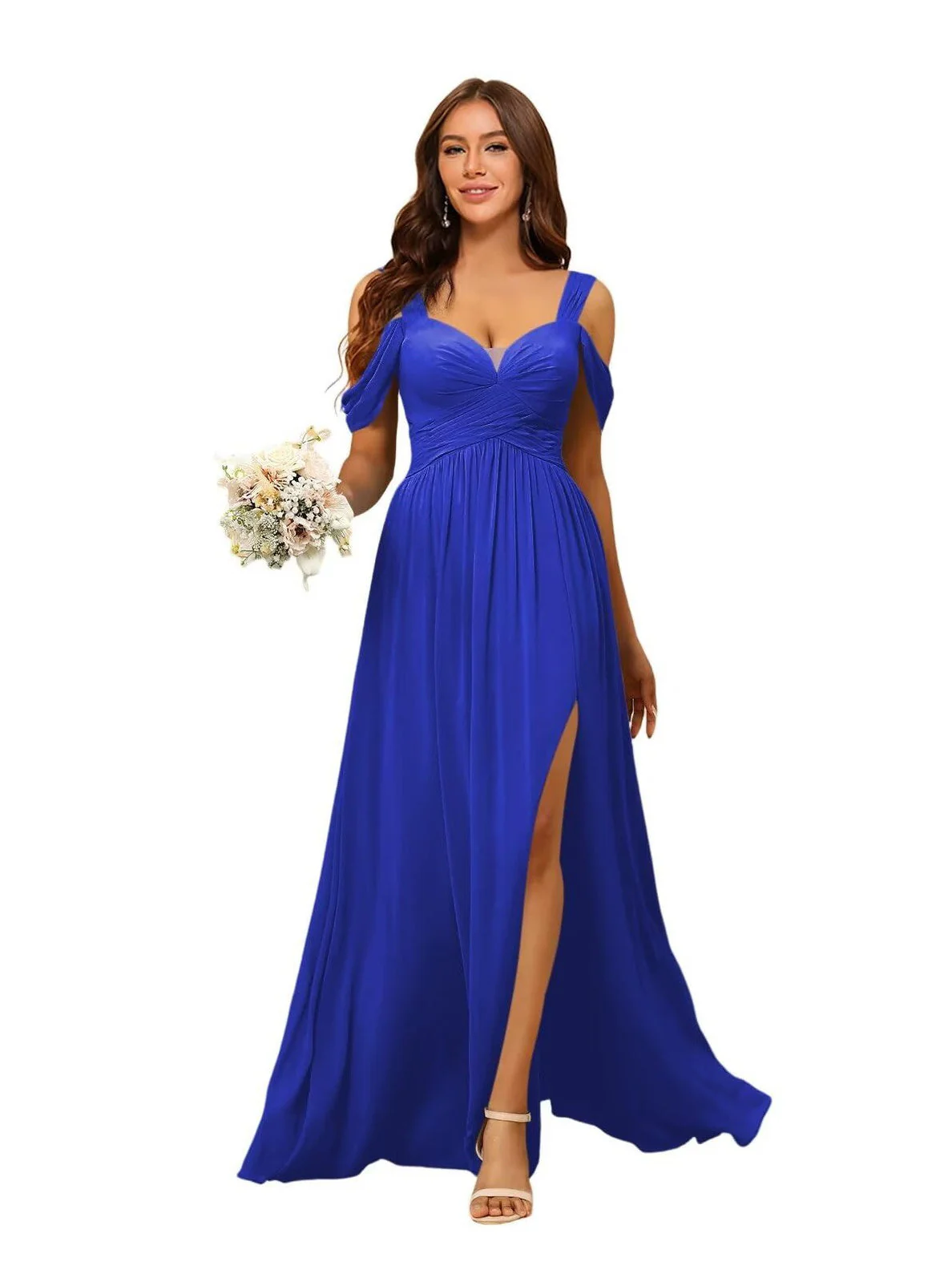A Line/Princess Chiffon Sweetheart Sleeveless Floor-Length Bridesmaid Dresses - Image 26