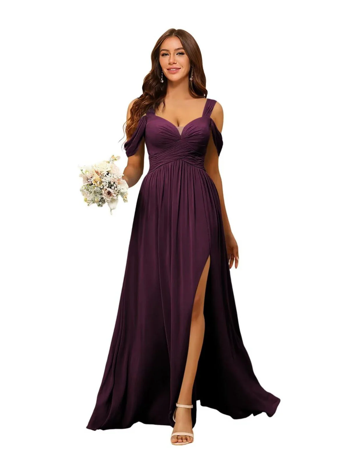 A Line/Princess Chiffon Sweetheart Sleeveless Floor-Length Bridesmaid Dresses - Image 27