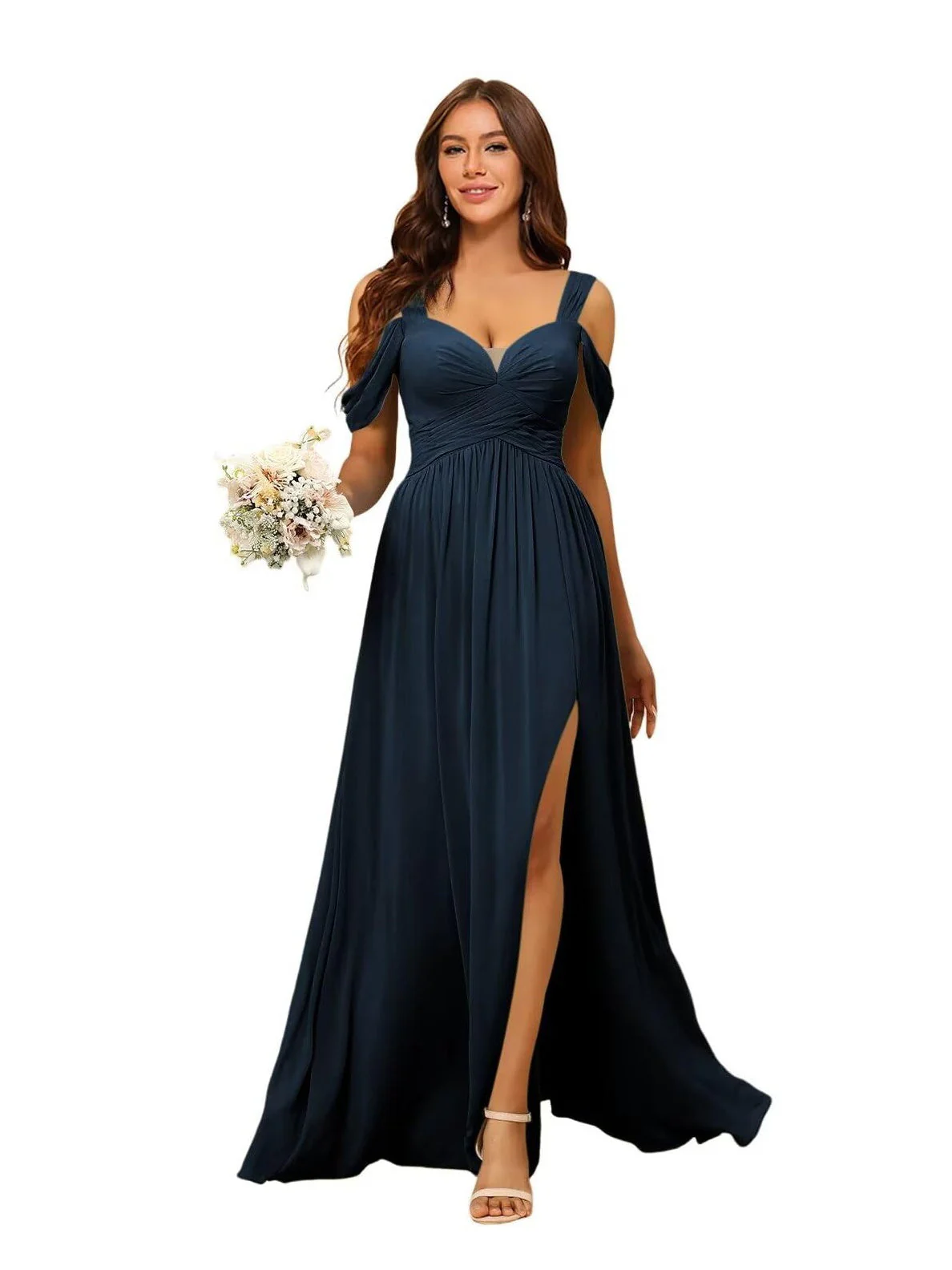 A Line/Princess Chiffon Sweetheart Sleeveless Floor-Length Bridesmaid Dresses - Image 41
