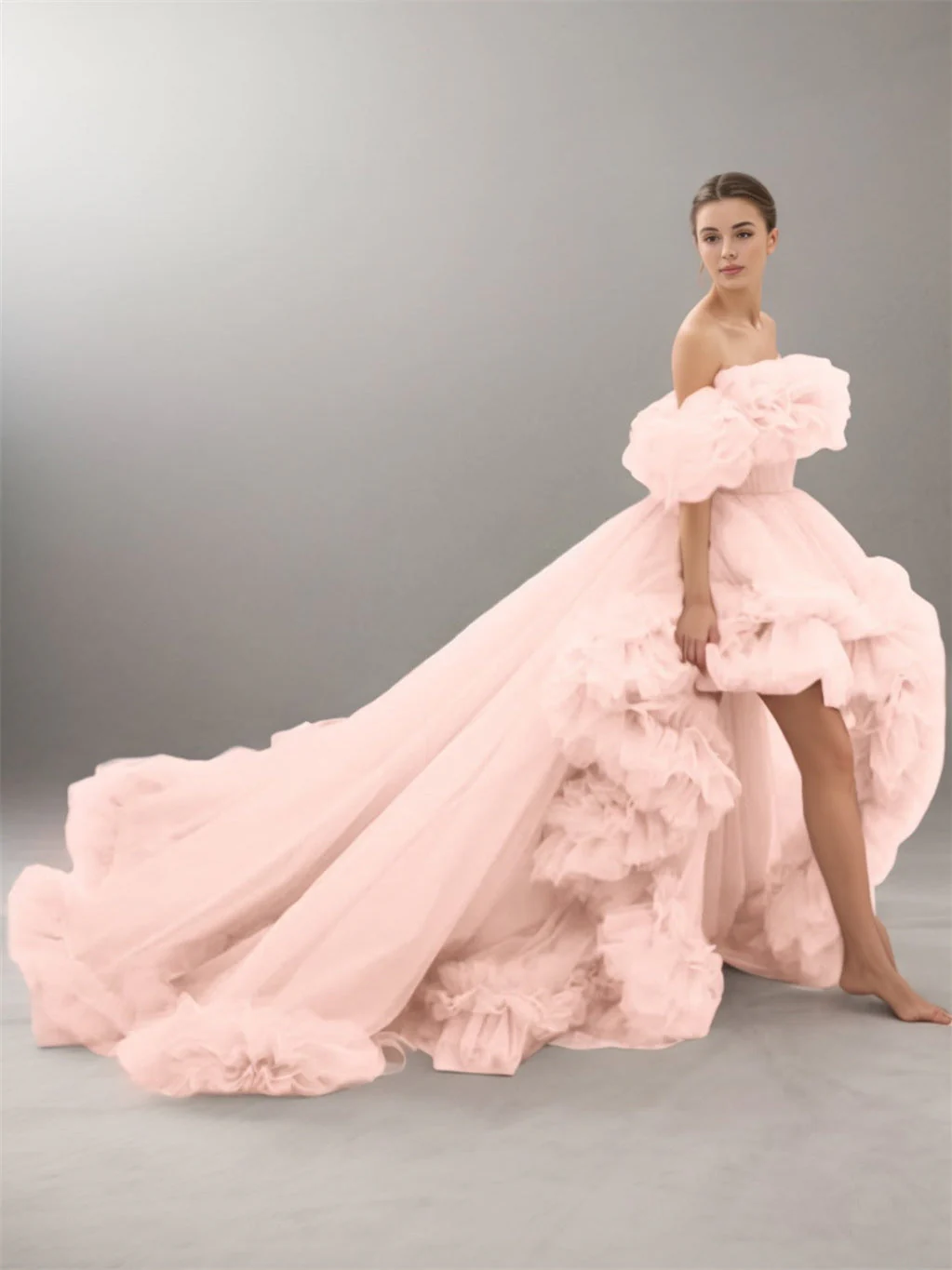 A-Line/Princess Court Train Evening Dresses - Image 3