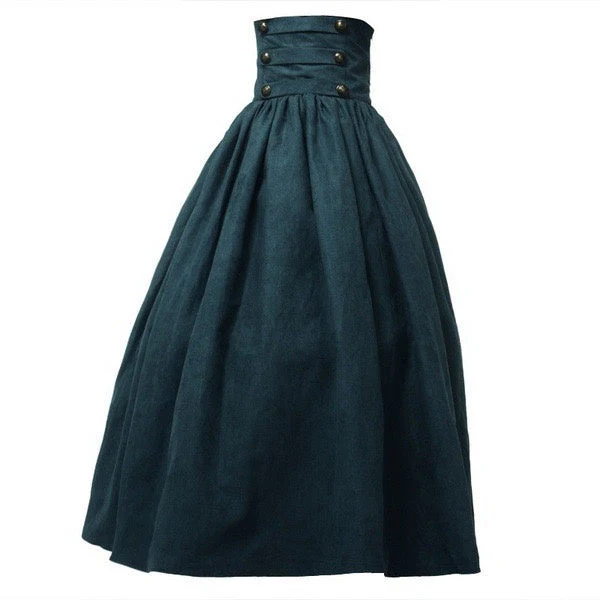 A-Line/Princess Floor-Length Retro Vintage Medieval Renaissance Skirt - Image 3