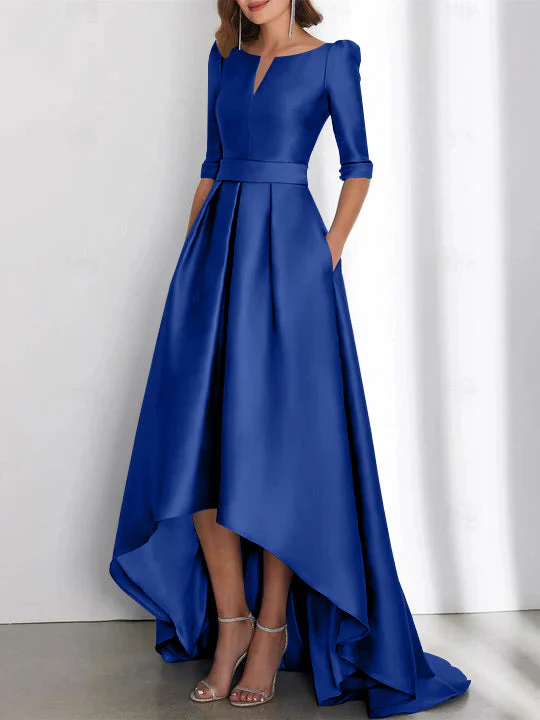 A-Line/Princess Half Sleeves Asymmetrical Mother Of The Bride Dresses With Pockets - Image 21