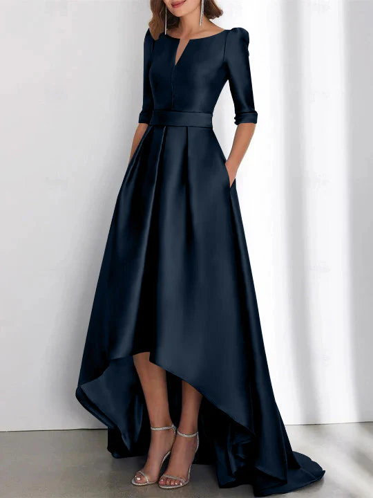 A-Line/Princess Half Sleeves Asymmetrical Mother Of The Bride Dresses With Pockets - Image 38