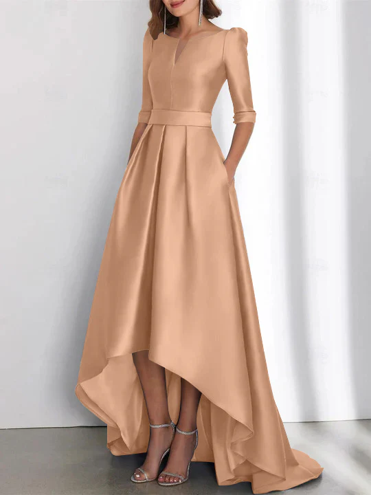 A-Line/Princess Half Sleeves Asymmetrical Mother Of The Bride Dresses With Pockets - Image 43