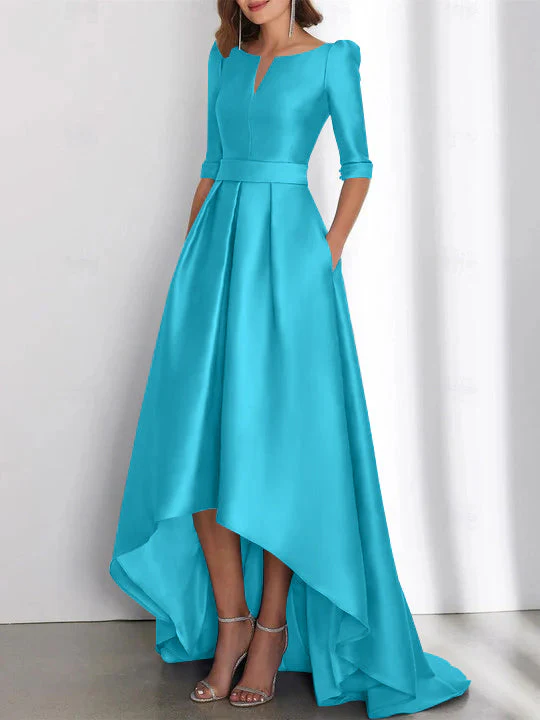 A-Line/Princess Half Sleeves Asymmetrical Mother Of The Bride Dresses With Pockets - Image 46