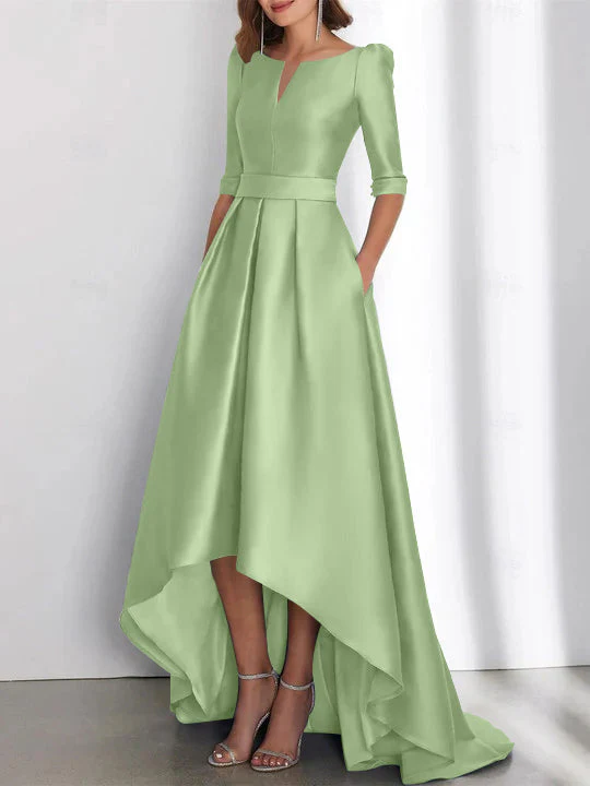 A-Line/Princess Half Sleeves Asymmetrical Mother Of The Bride Dresses With Pockets - Image 50