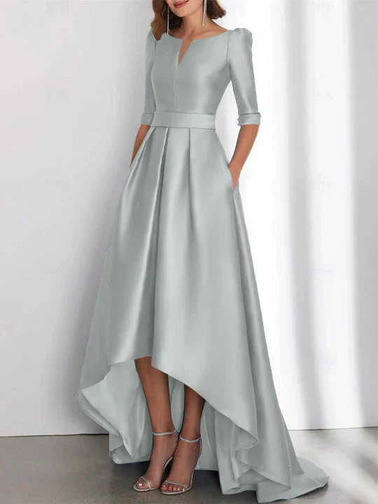 A-Line/Princess Half Sleeves Asymmetrical Mother Of The Bride Dresses With Pockets - Image 51