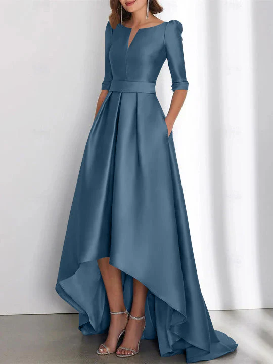 A-Line/Princess Half Sleeves Asymmetrical Mother Of The Bride Dresses With Pockets - Image 54