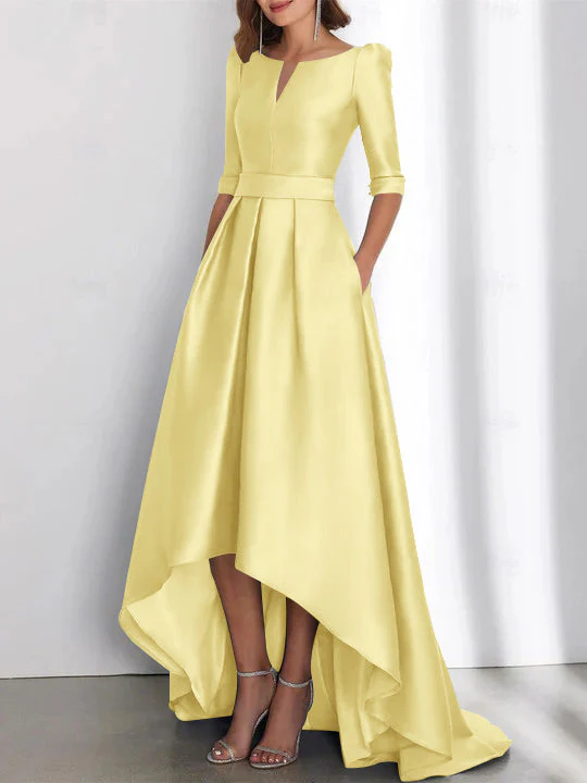 A-Line/Princess Half Sleeves Asymmetrical Mother Of The Bride Dresses With Pockets - Image 61
