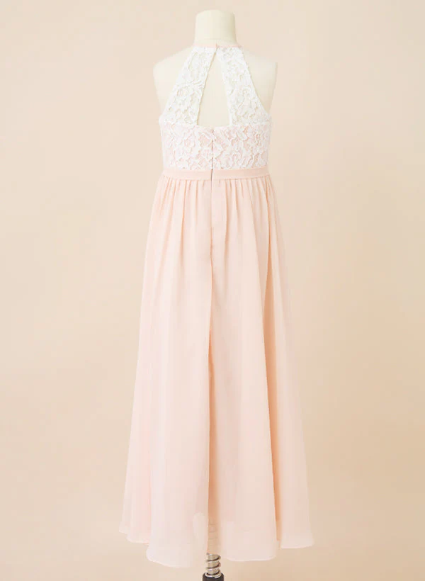 A-Line/Princess Halter Flower Girl Dresses With Lace - Image 2