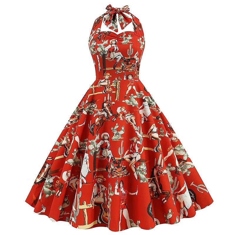 A-Line/Princess Halter Sleeveless Knee-Length Halloween Performance Costumes Dress - Image 9