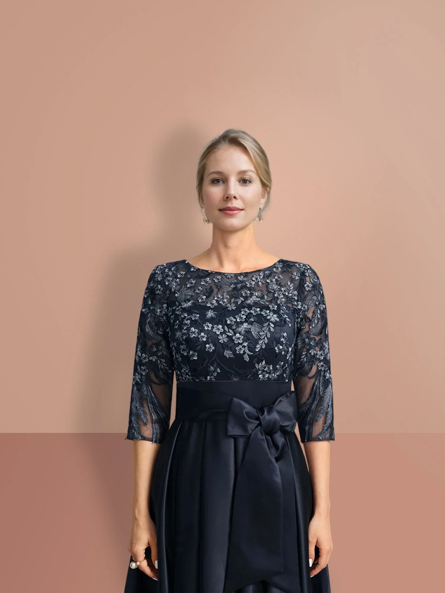 A Line/Princess Jewel Neck 3/4 Sleeves Mother of the Bride Dresses - Image 5