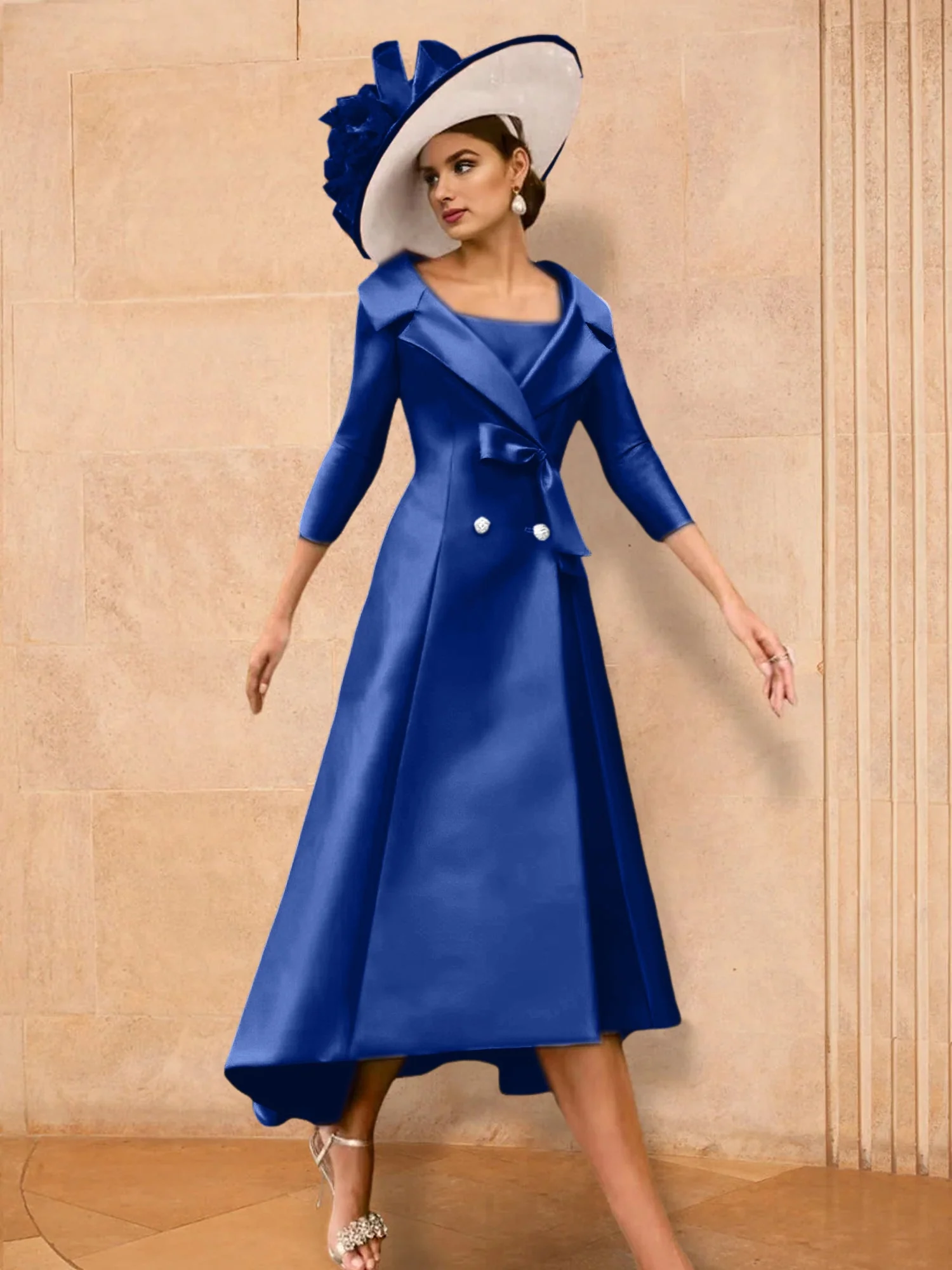 2 Pieces A-Line/Princess Long Sleeves Mother of the Bride Dresses with Bowknot - Image 15