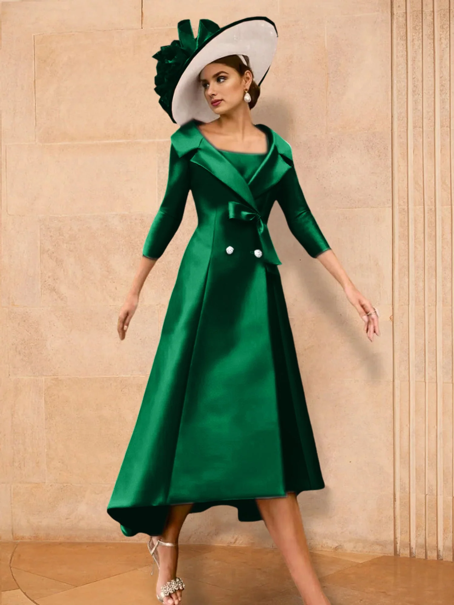 2 Pieces A-Line/Princess Long Sleeves Mother of the Bride Dresses with Bowknot - Image 20