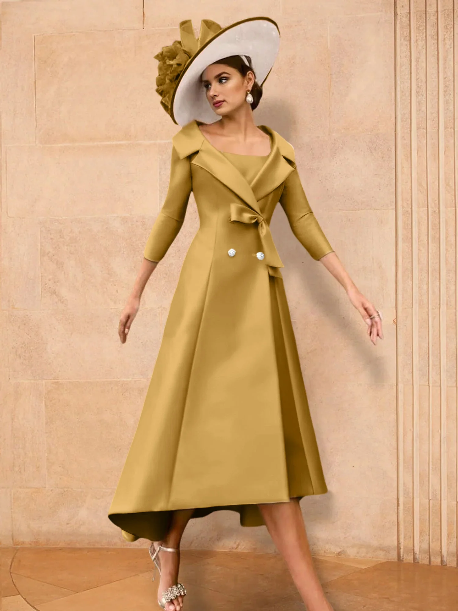 2 Pieces A-Line/Princess Long Sleeves Mother of the Bride Dresses with Bowknot - Image 43