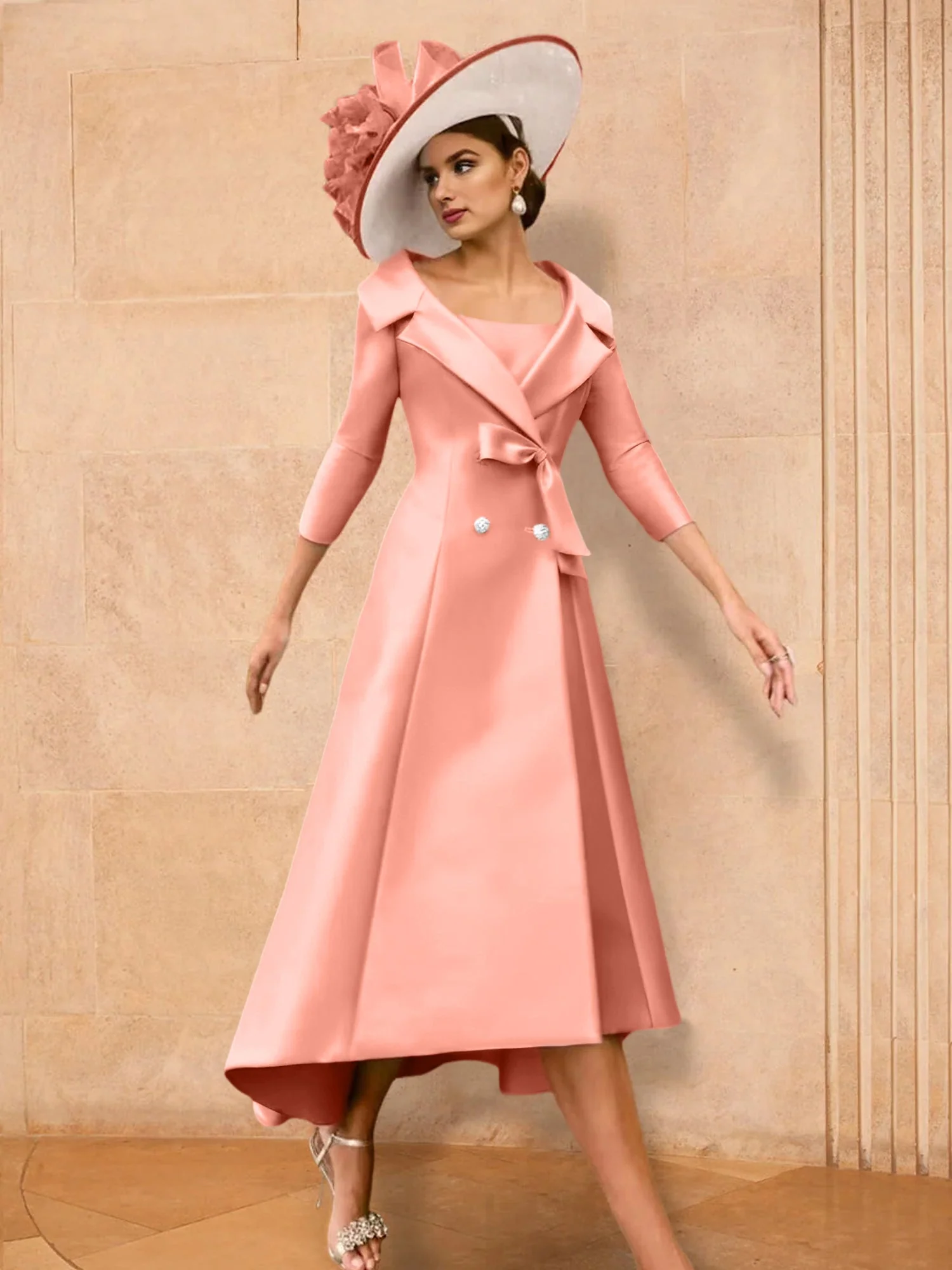 2 Pieces A-Line/Princess Long Sleeves Mother of the Bride Dresses with Bowknot - Image 59