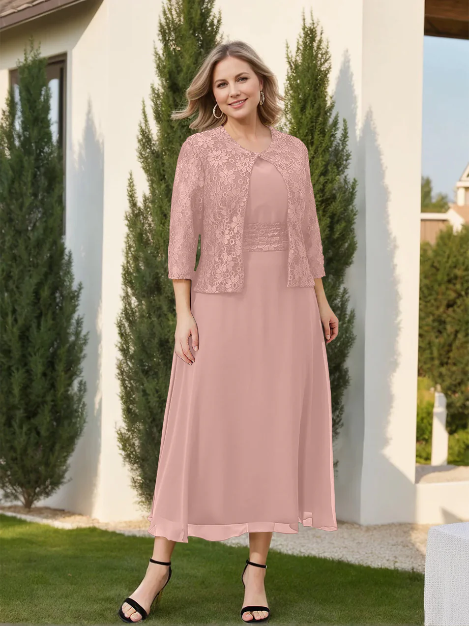 A-Line/Princess Mother of the Bride Dresses with Applique & Jacket - Image 18