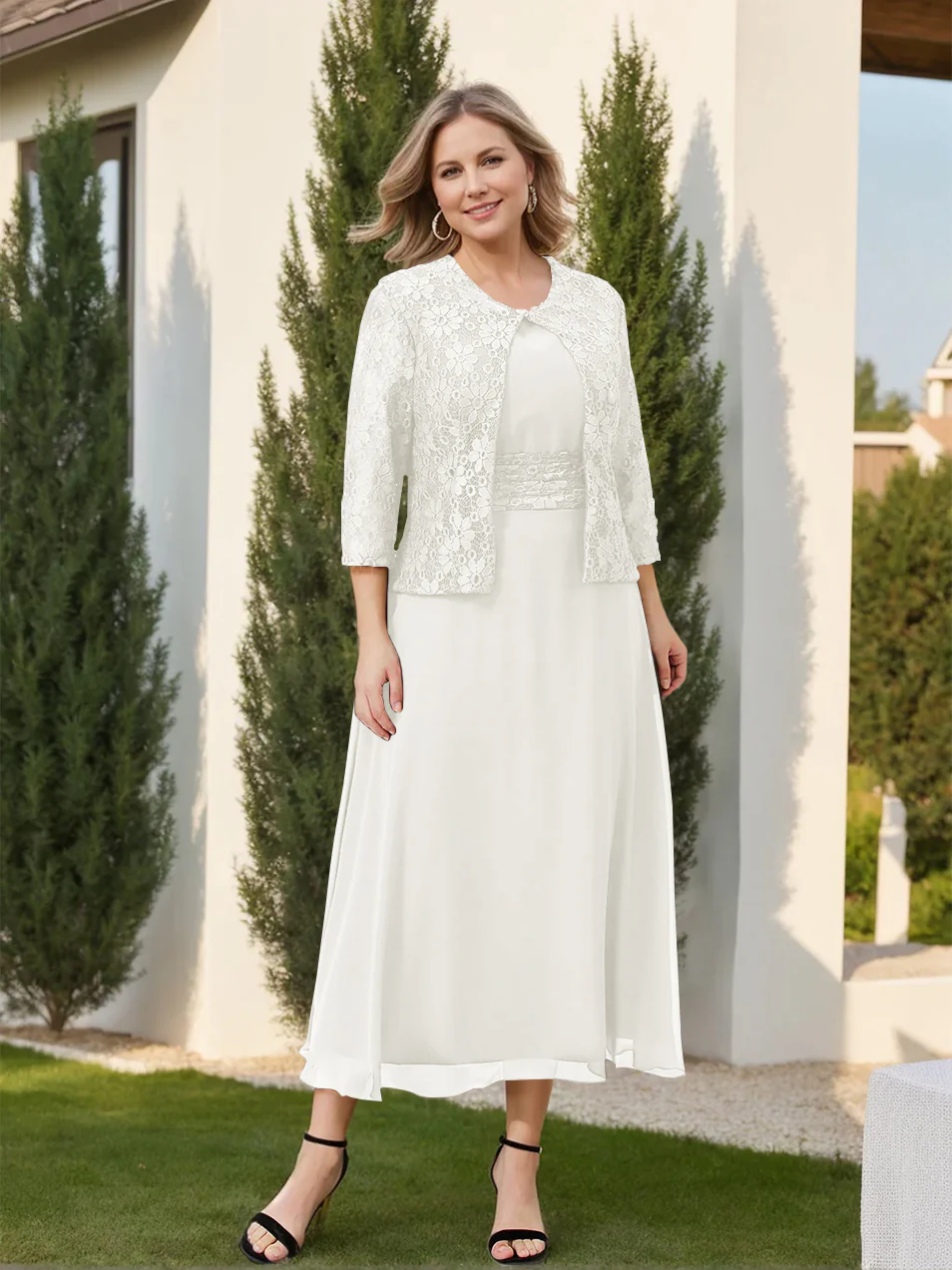 A-Line/Princess Mother of the Bride Dresses with Applique & Jacket - Image 25