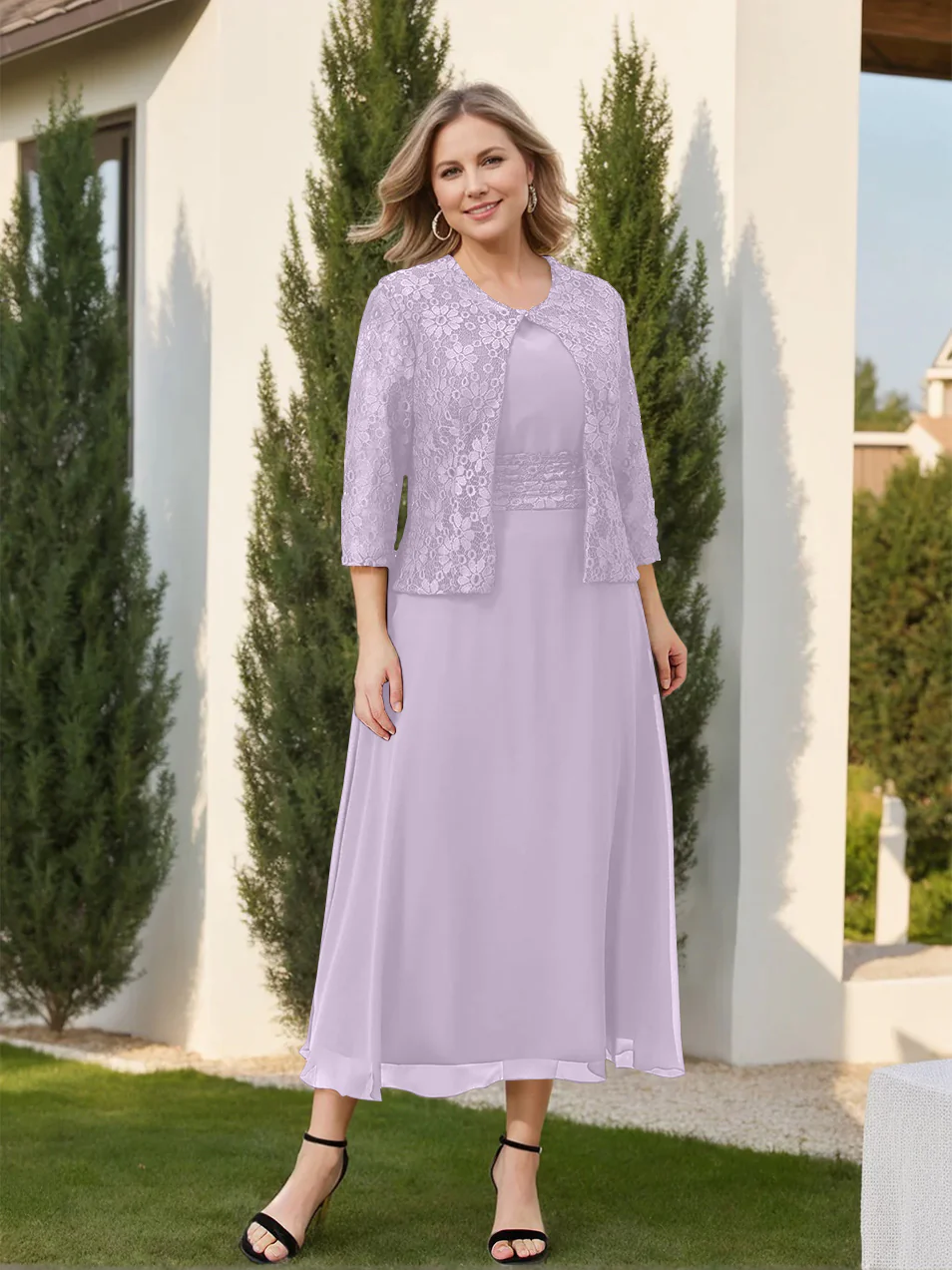 A-Line/Princess Mother of the Bride Dresses with Applique & Jacket - Image 28