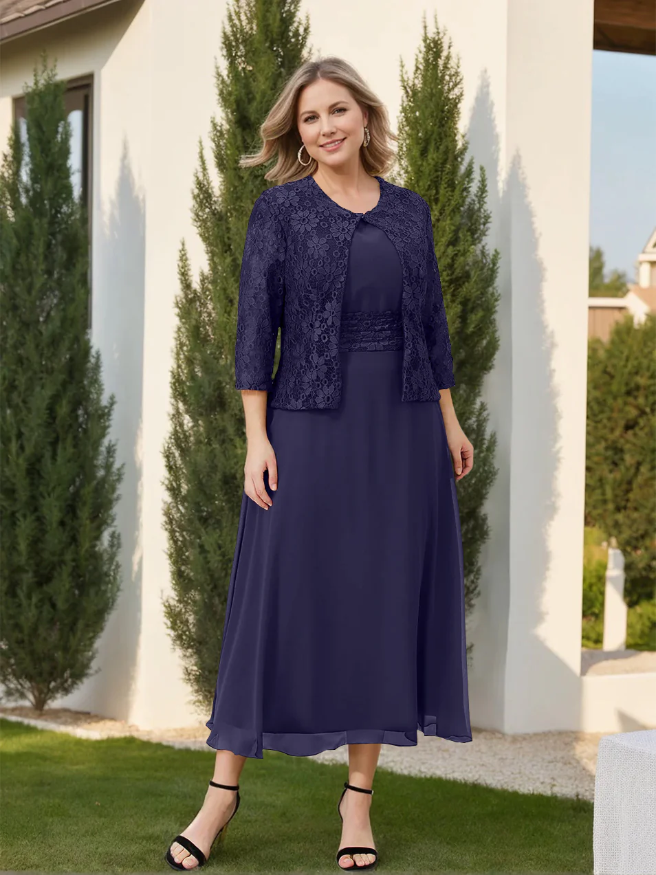 A-Line/Princess Mother of the Bride Dresses with Applique & Jacket - Image 42