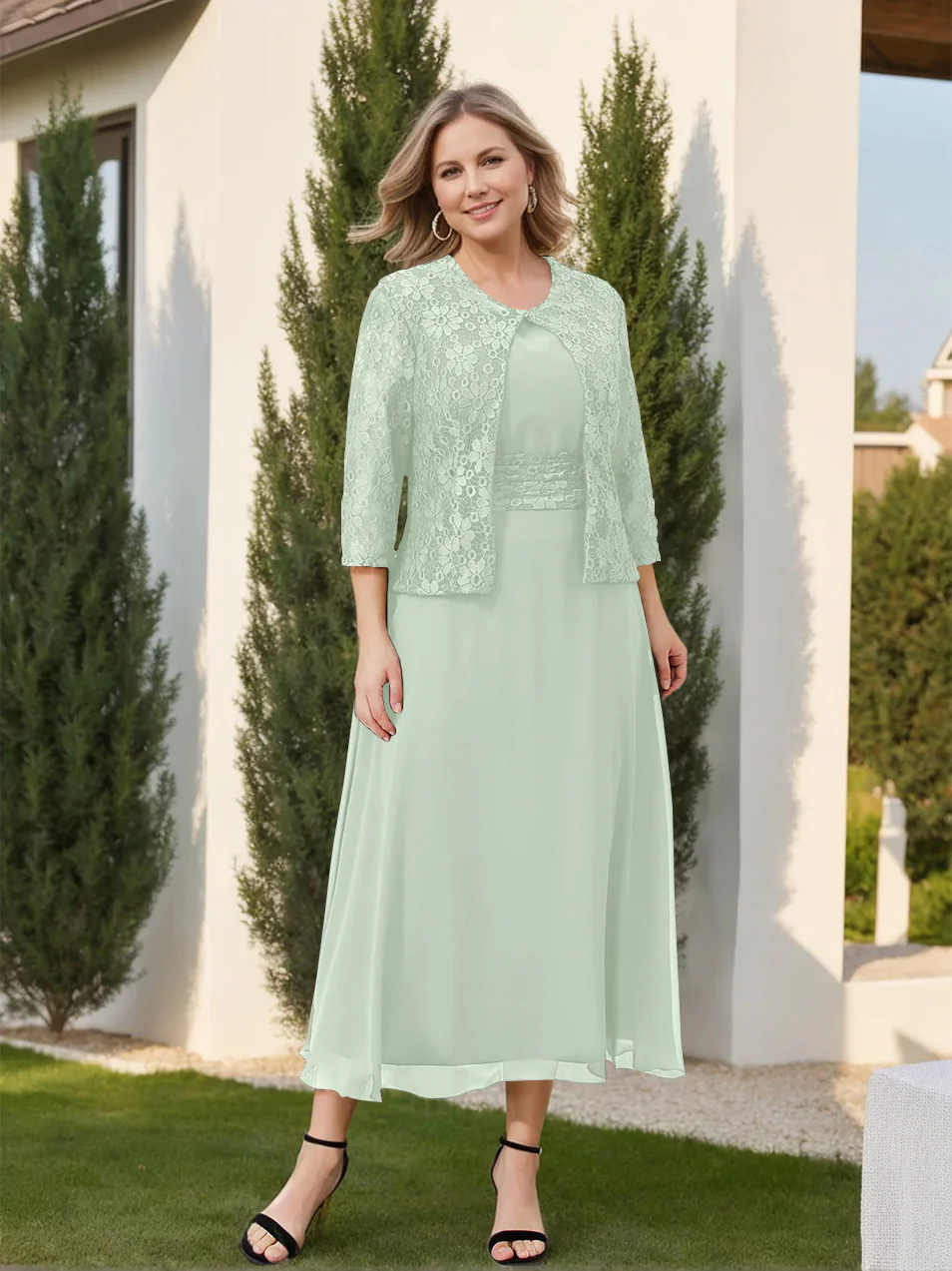 A-Line/Princess Mother of the Bride Dresses with Applique & Jacket - Image 44