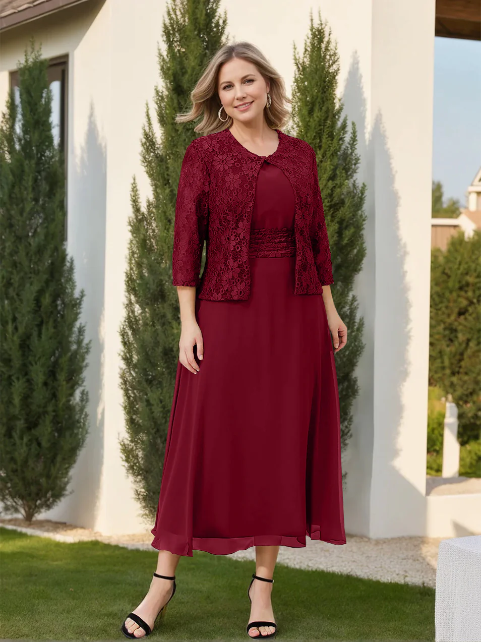 A-Line/Princess Mother of the Bride Dresses with Applique & Jacket - Image 53