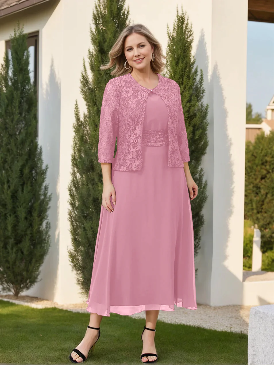 A-Line/Princess Mother of the Bride Dresses with Applique & Jacket - Image 7