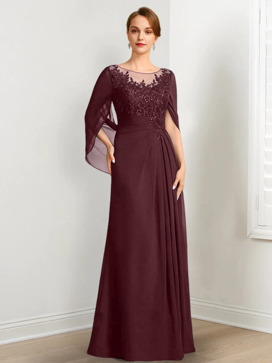 A-Line/Princess Mother of the Bride Dresses with Applique & Sequins - Image 10