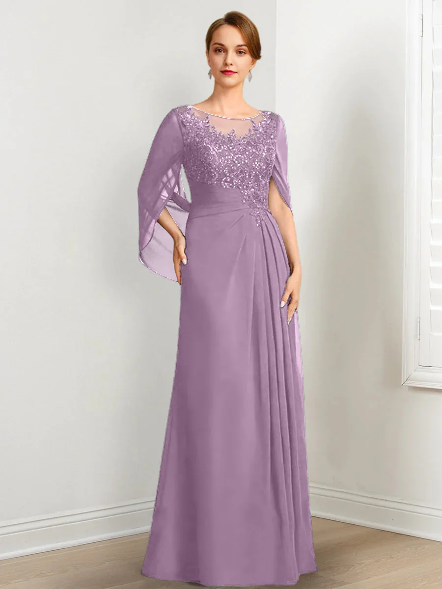 A-Line/Princess Mother of the Bride Dresses with Applique & Sequins - Image 19