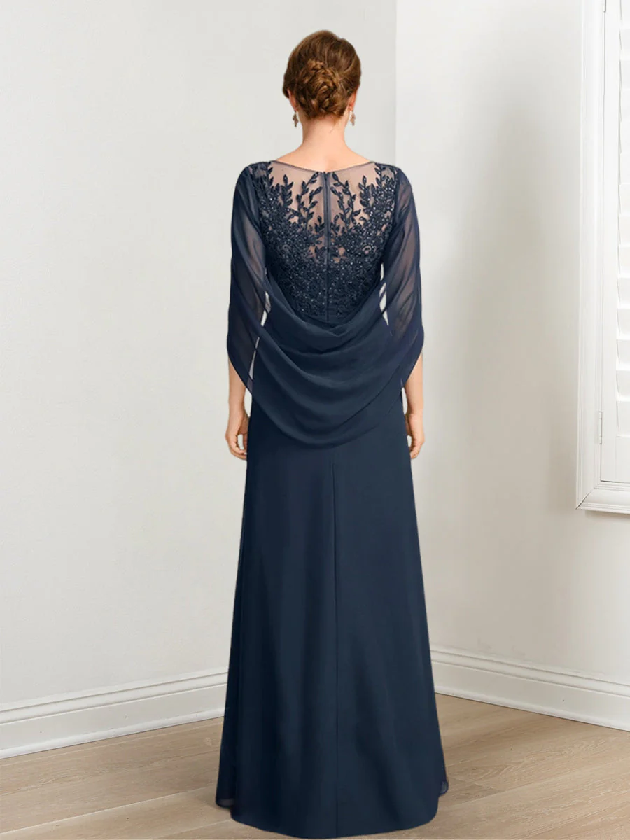 A-Line/Princess Mother of the Bride Dresses with Applique & Sequins - Image 2