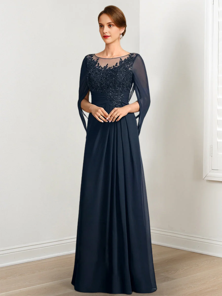 A-Line/Princess Mother of the Bride Dresses with Applique & Sequins - Image 3