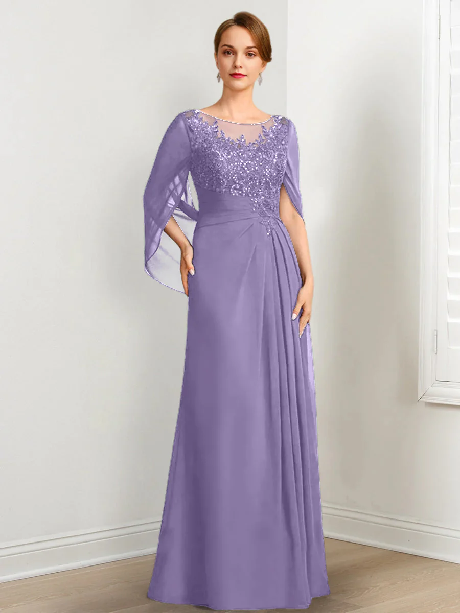 A-Line/Princess Mother of the Bride Dresses with Applique & Sequins - Image 37