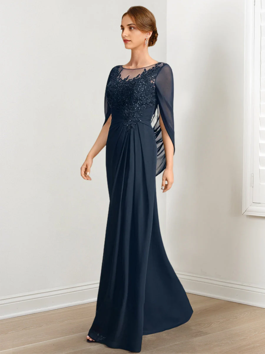 A-Line/Princess Mother of the Bride Dresses with Applique & Sequins - Image 4