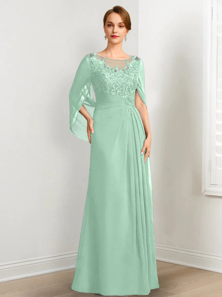 A-Line/Princess Mother of the Bride Dresses with Applique & Sequins - Image 42