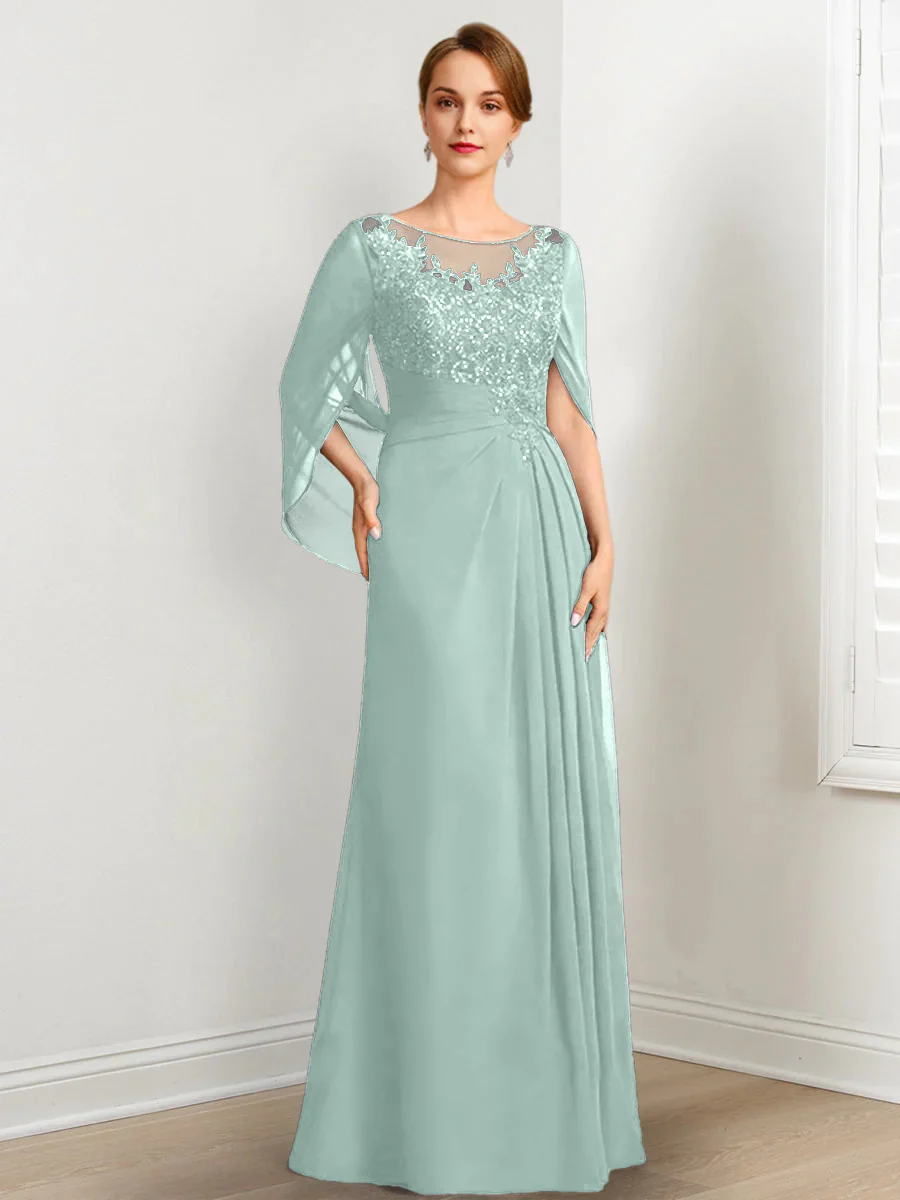 A-Line/Princess Mother of the Bride Dresses with Applique & Sequins - Image 43