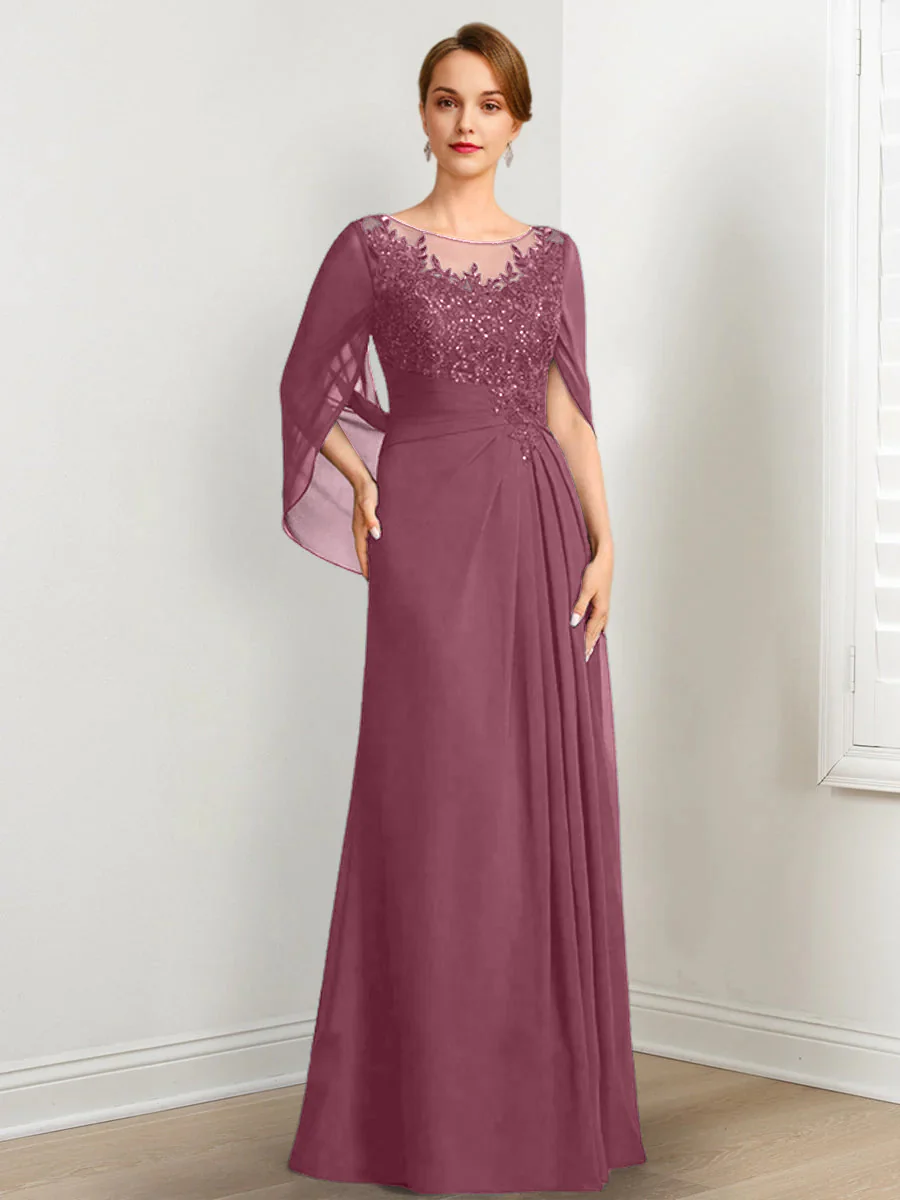 A-Line/Princess Mother of the Bride Dresses with Applique & Sequins - Image 44